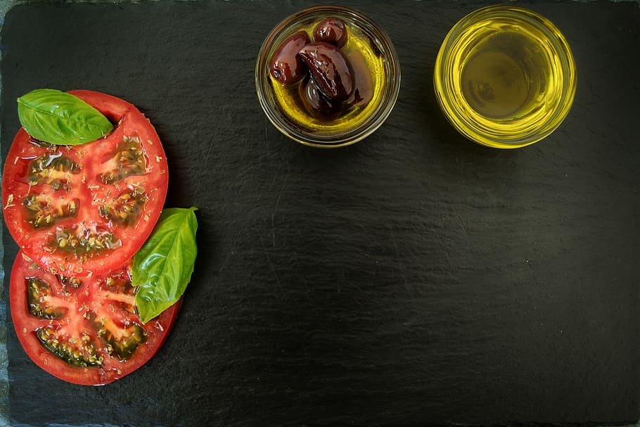 food, kitchen, cook, tomatoes, background, dish, basil, italian, cuisine, olives