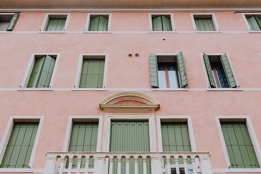 Castelfranco Veneto, Italia, edificios, primavera, Veneto, mayo, exterior del edificio, ventana, arquitectura, estructura construida