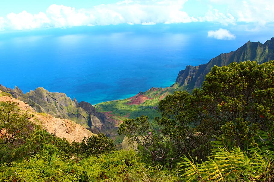nofilter, napali, kauai, hawaii, playa, océano, naturaleza, panorámica, montaña, cielo