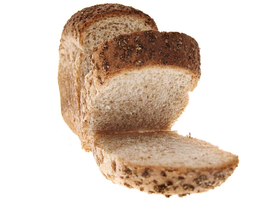 хлеб, буханка, нарезанный, белый, изолированный, объект, пекарня, запеченный, еда, мука