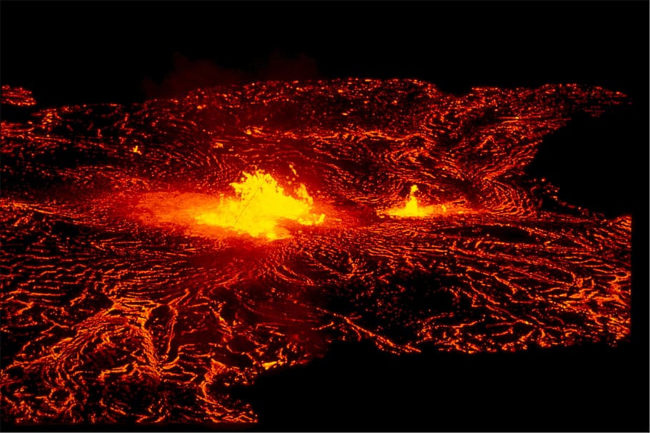 volcán, hawaii, naturaleza, caliente, hervir, rojo, noche, calor - temperatura, sin gente, quema