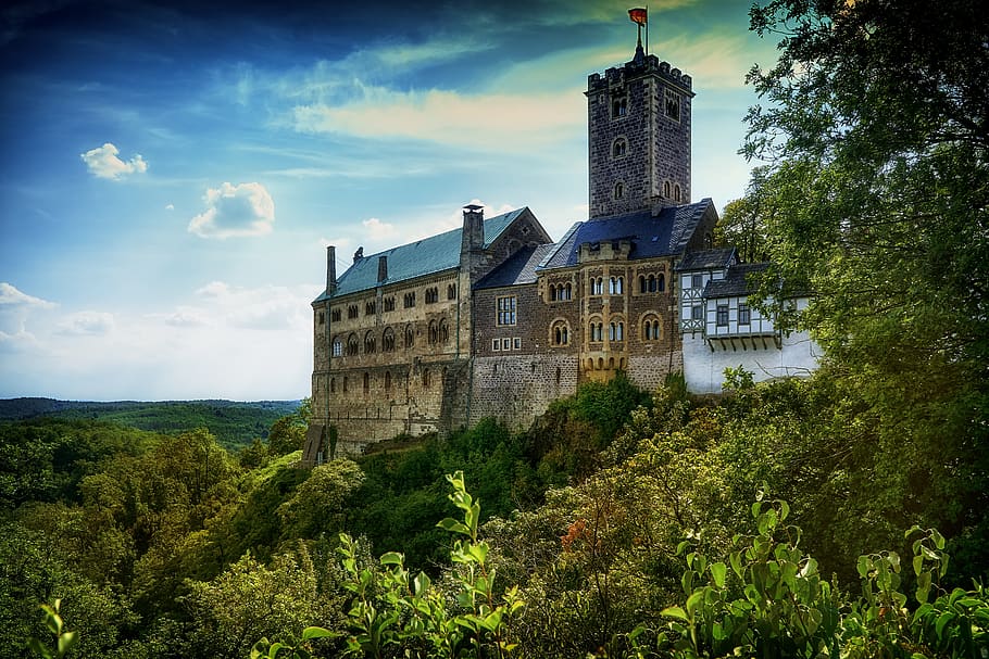 castle, wartburg castle, eisenach, thuringia germany, world heritage, germany, places of interest, tourism, built structure, building exterior