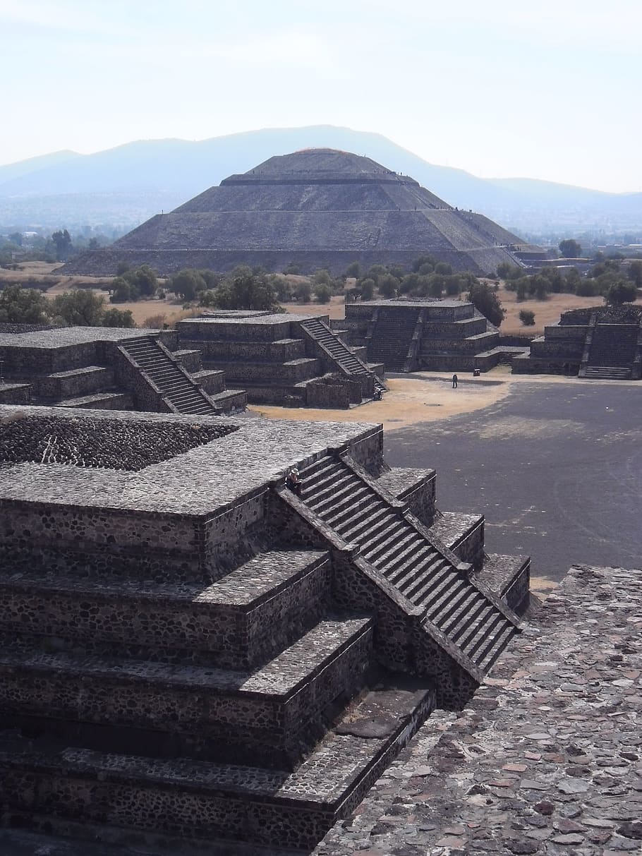 pyramid, mexico, teotihuacán, civilization, culture, tourism, mountain, architecture, sky, nature