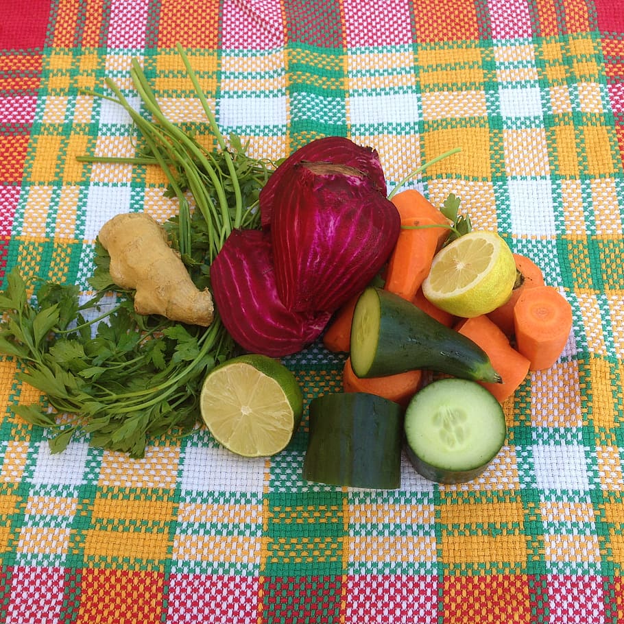 ginger, lemon, meli melo, parsley, vegetables, vegetable, multi colored, food, indoors, food and drink