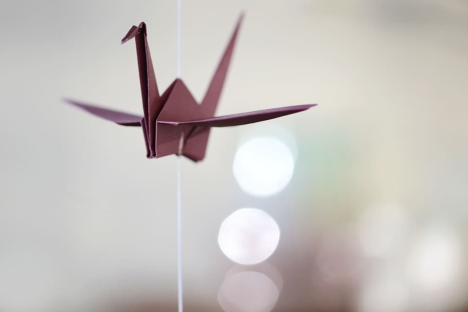 origami, crane, fold, tinker, paper, japan, handmade, talisman, luck, hope