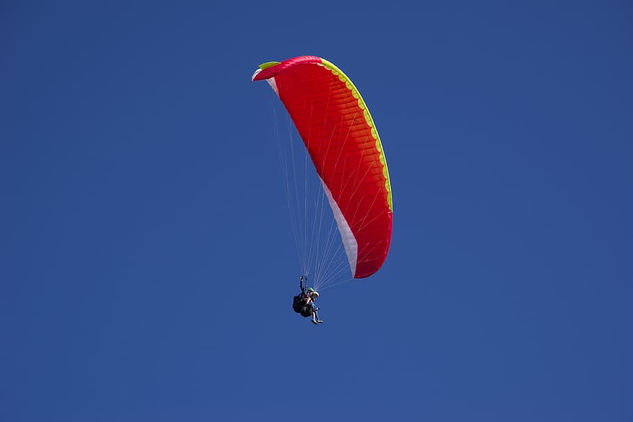 paragliding, glider, paraglide, sport, fly, sky, blue, france, flying, adventure