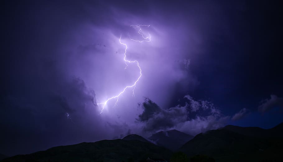 dark, lightning, thunderstorm, nature, outdoors, sky, thunder, weather, electricity, storm