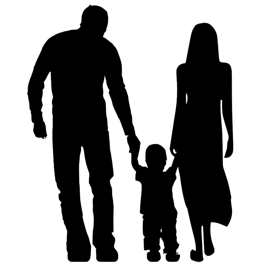 silhouette, adoption, parents, boy, child, dad, mom, family, father, female
