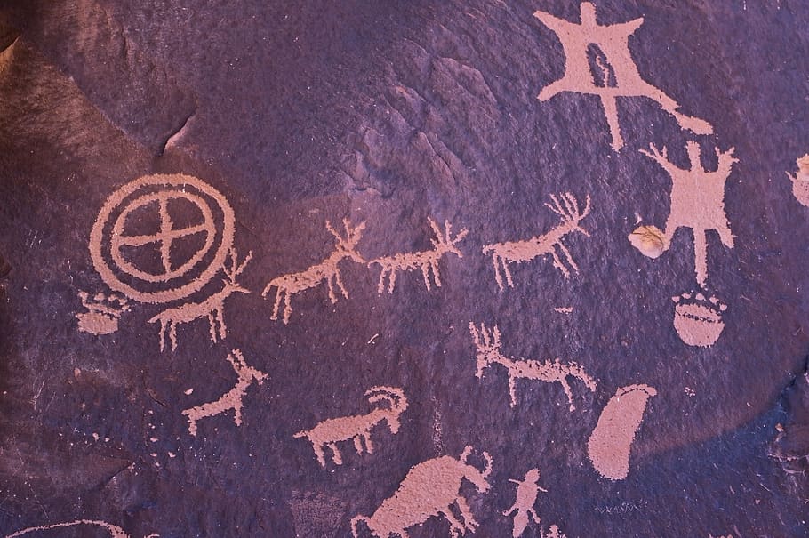 newspaper rock drawings, petroglyph, rock, petroglyphs, prehistoric, ancient, stone, symbol, aboriginal, history