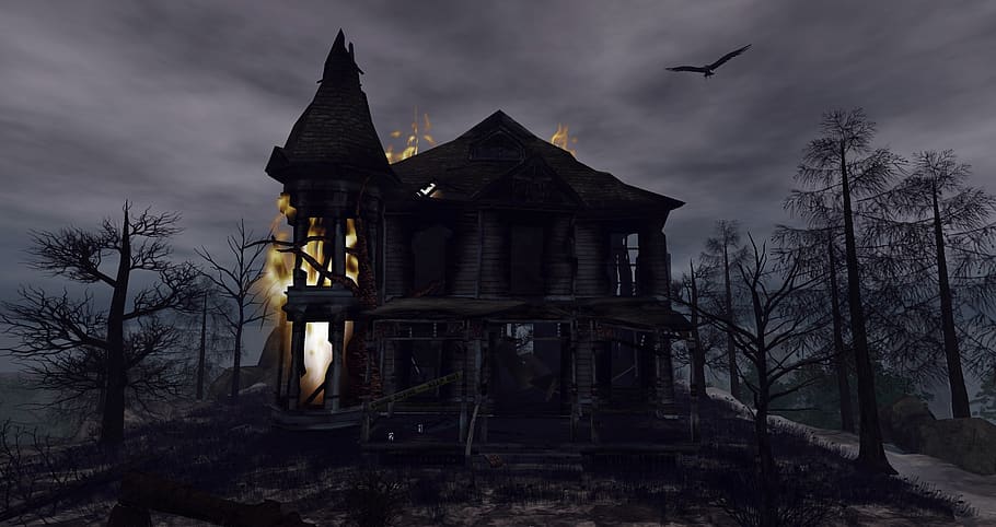 fantasy, halloween, creepy, gloomy, house, darkness, mysterious, mystical, fantasy picture, architecture