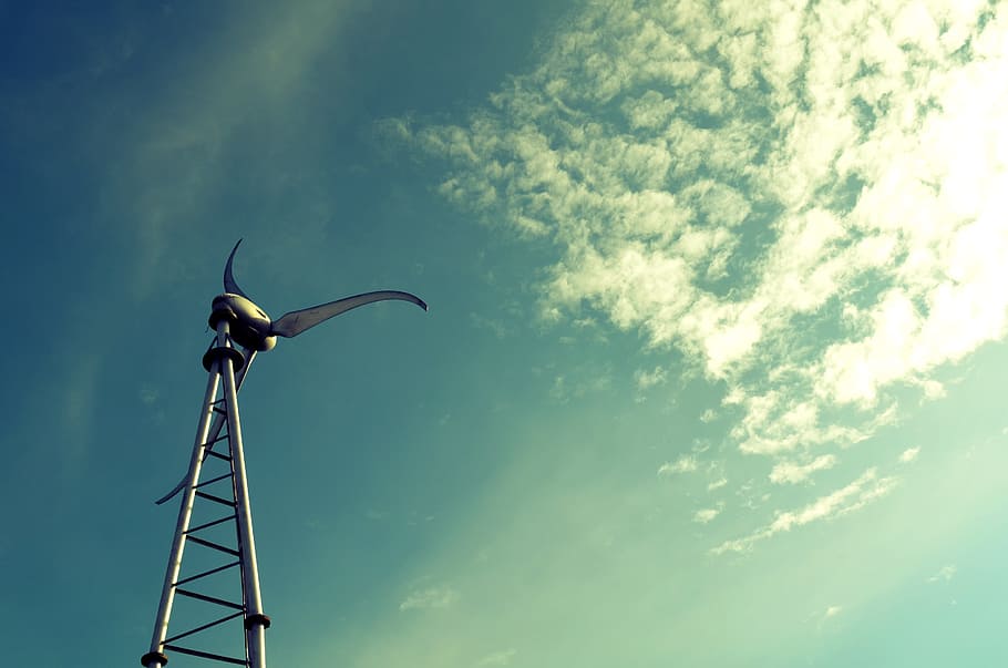 windmill #3, energy, green, nature, sky, cloud - sky, low angle view, renewable energy, wind power, alternative energy