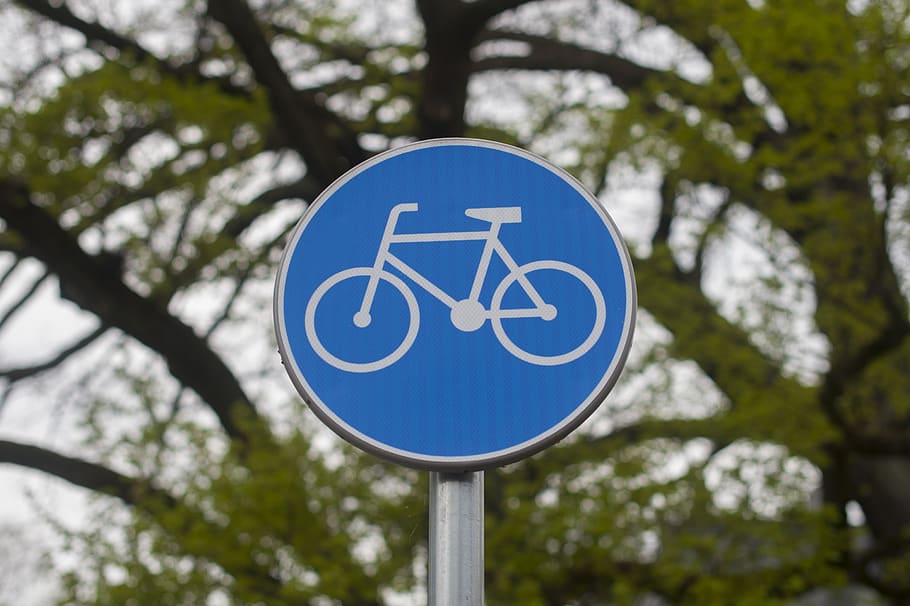 велосипедная дорожка, езда на велосипеде, Велосипедная дорожка, Велосипедисты, заметка, трафик, отметка, велосипед, символ, дорожный знак