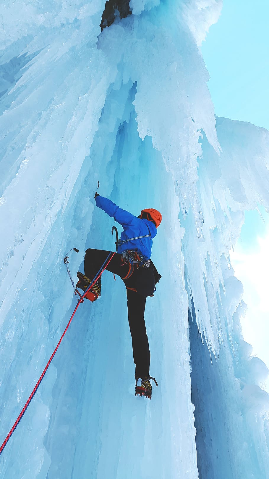 escalada no gelo, esportes radicais, escalar, gelo, queda de gelo, alpinistas, alpinismo, congelado, inverno, frio