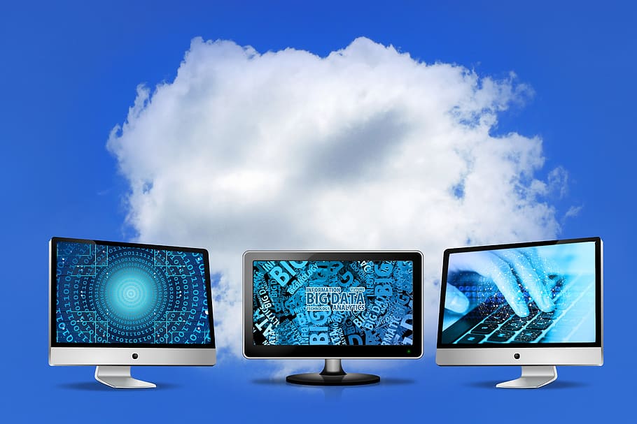 cloud, monitor, komputasi awan, kode biner, biner, sistem biner, byte, bit, administrator, penyimpanan data