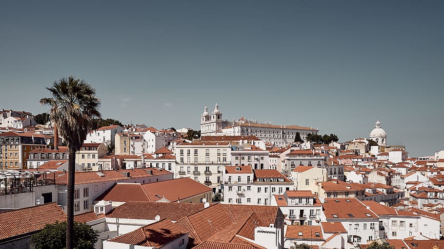 lisboa, portugal, arquitetura, cidade, europa, urbano, velho, distrito, verão, paisagem urbana