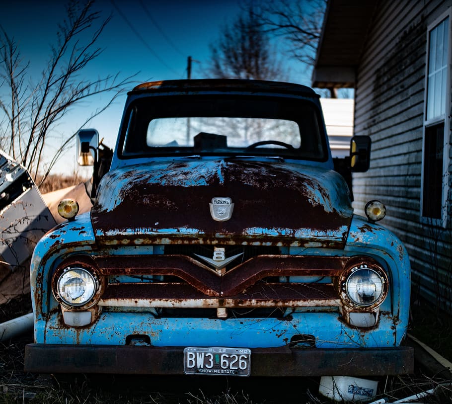 truck, vintage, vehicle, car, old, antique, abandoned, oldtimer, classic, pickup