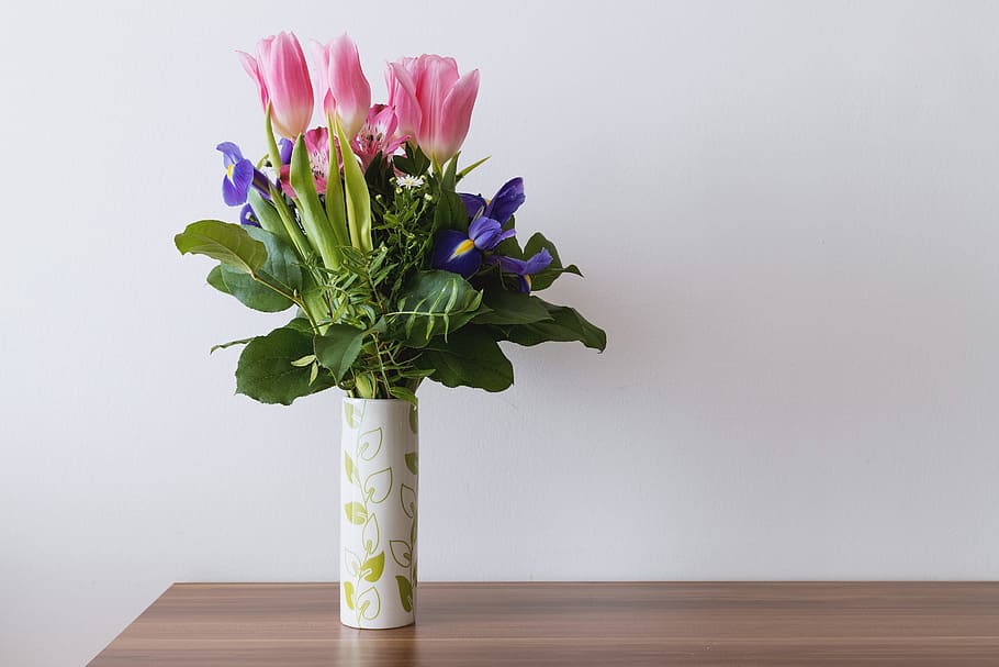 indah, bunga, vas., bagus, hari valentine, tanaman berbunga, tanaman, vas, kesegaran, di dalam ruangan