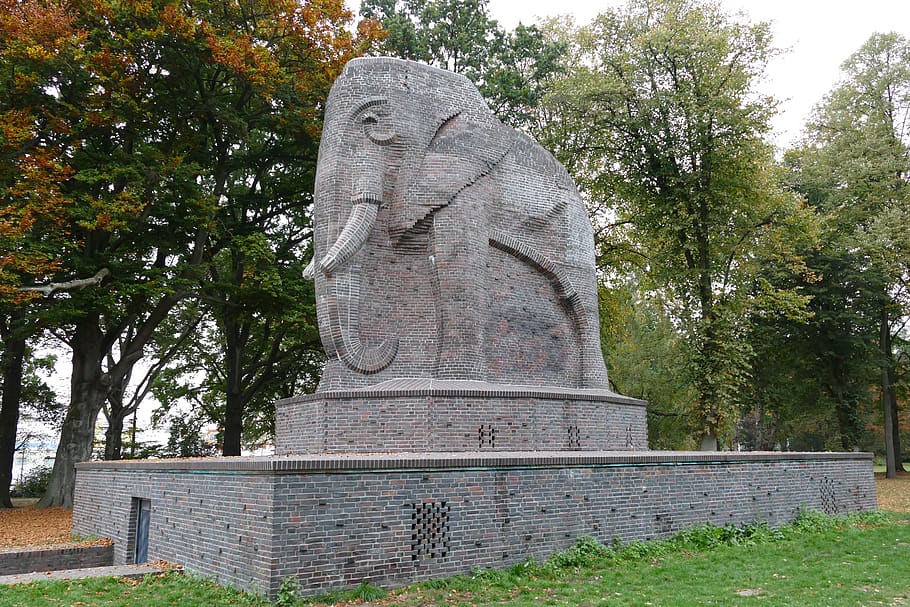 bremen, monument, park, sculpture, colony, anti-colonial monument, elephant, m brick, historically, art and craft