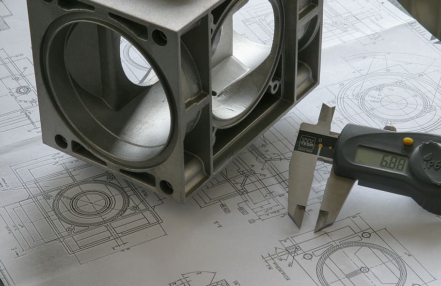 engineer, drawing, blueprint, technology, sketch, project, industry, construction, metalworking, aluminium