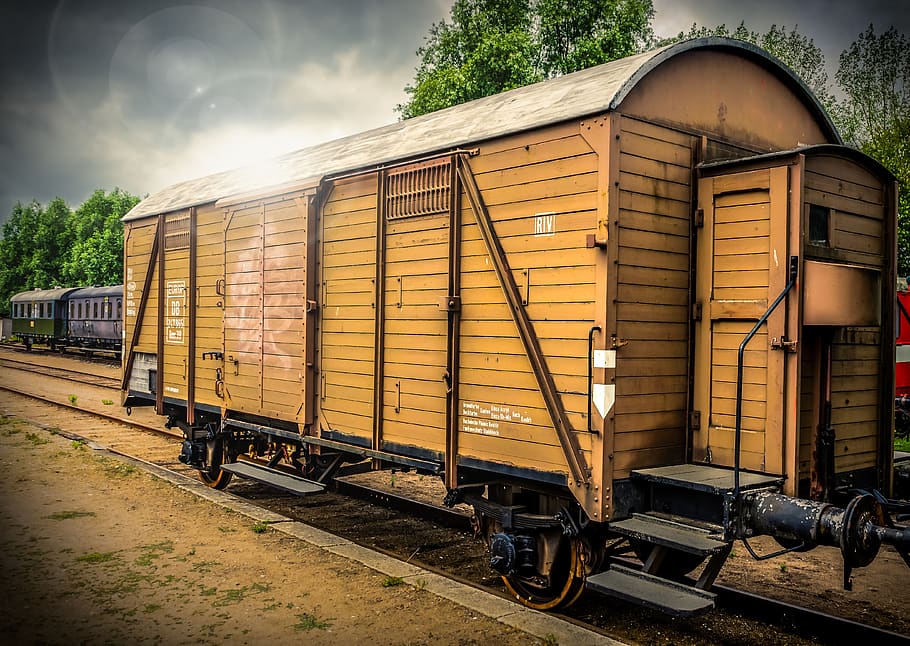dare, wagon, wood, metal, transport, rust, rail traffic, old, train, transport of goods