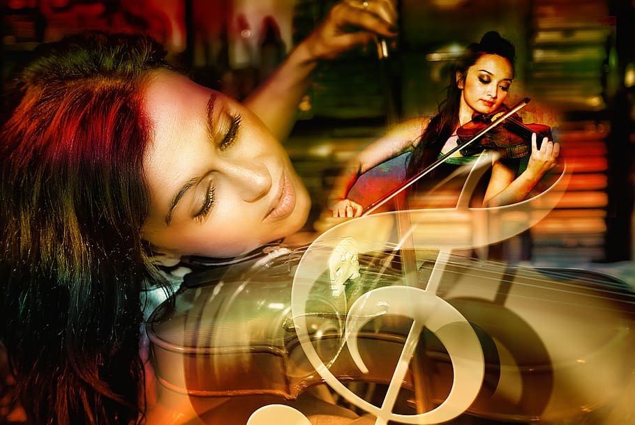 violin, music, composing, human, woman, vibration, dream, adults, pleasure, art