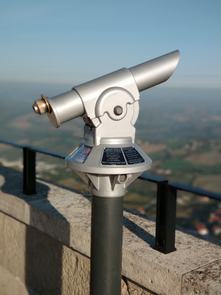 telescope, height, railing, coin operated, coin-operated binoculars, binoculars, sky, nature, astronomy, observation point - Pxfuel