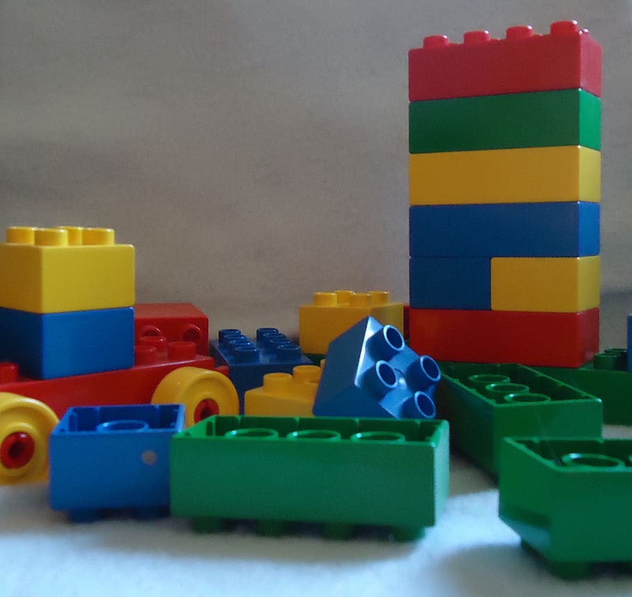 lego, mainan, berwarna-warni, multi-warna, blok mainan, di dalam ruangan, masa kanak-kanak, variasi, tumpukan, pilihan