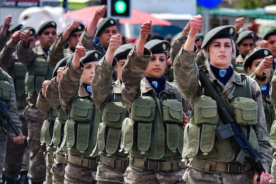 military, army, people, woman, soldier, parade, female, group of people, large group of people, government