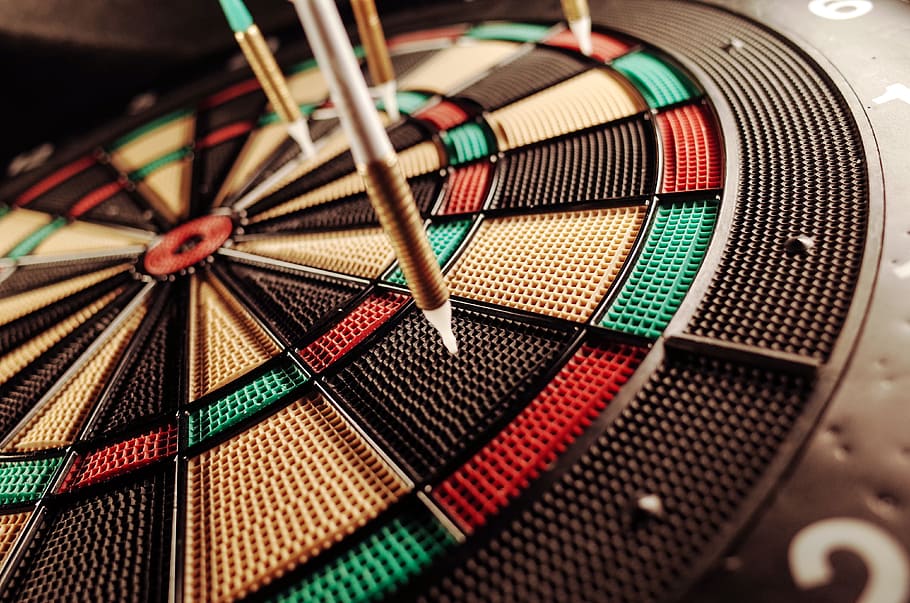 dart, game, sport, pub, multi colored, close-up, selective focus, indoors, still life, backgrounds