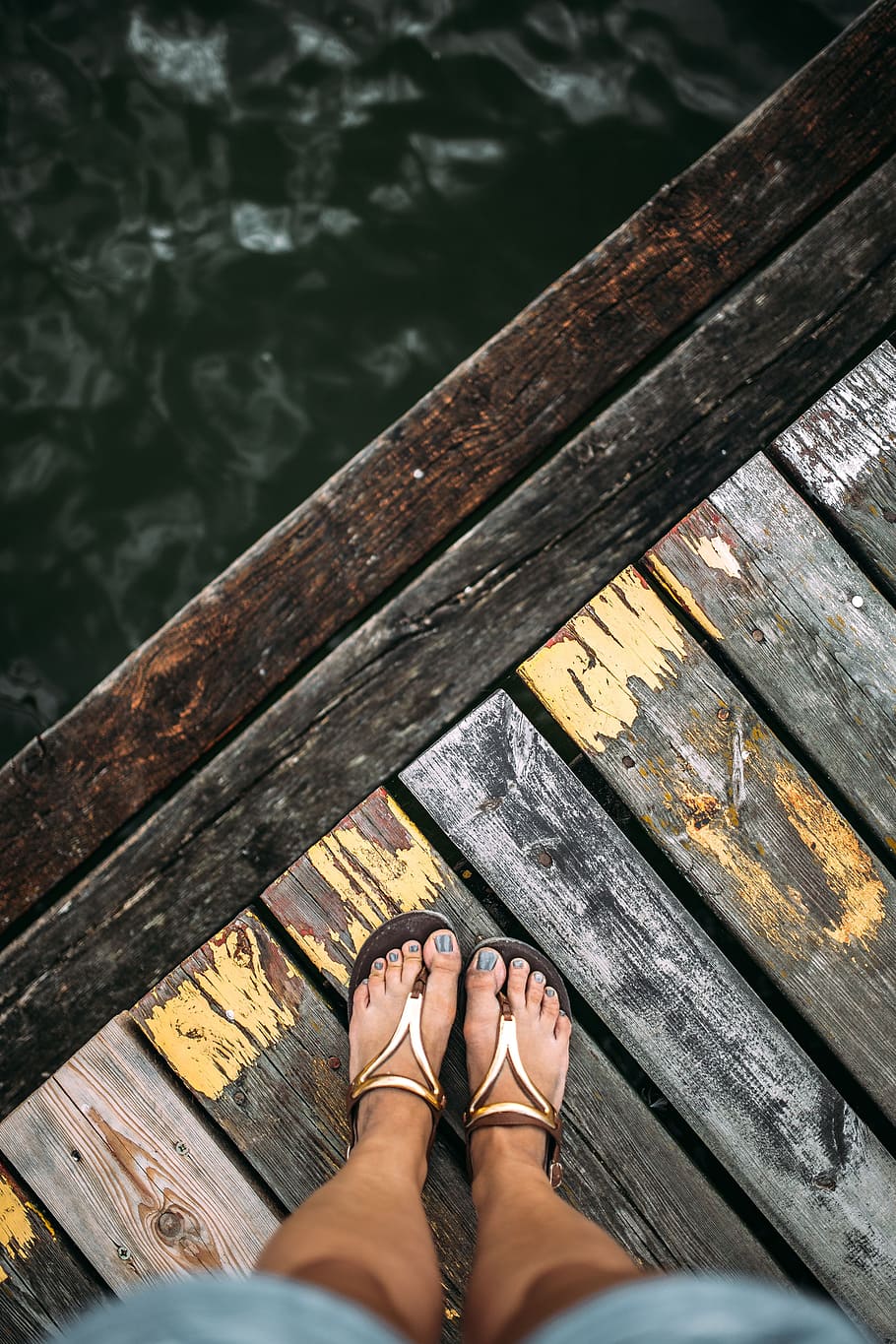 old, pier, lake, day, summer, vintage, waterscape, wooden, wood, wood - material