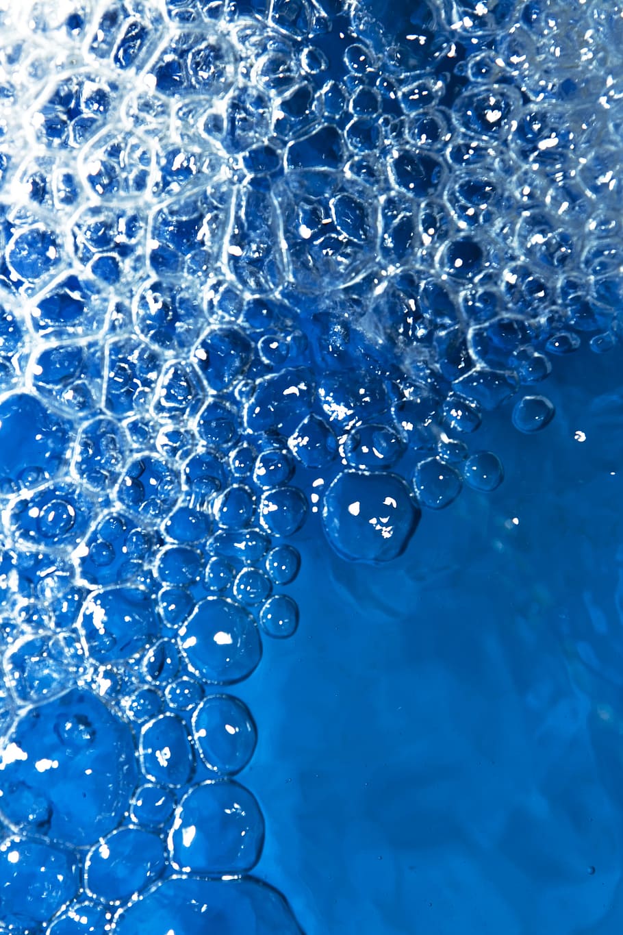 background, bath, blue, bottle, bubble, clean, clear, close-up, closeup, cold
