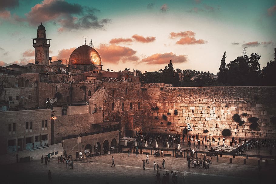 jerusalem israel, kota dan Perkotaan, hD Wallpaper, arsitektur, eksterior bangunan, struktur yang dibangun, langit, kubah, sejarah, agama