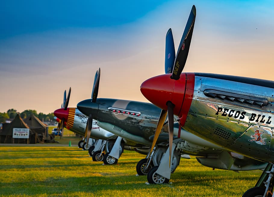 aircraft, airplane, mustang, aviation, p-51, plane, ww2, military, prop, wings