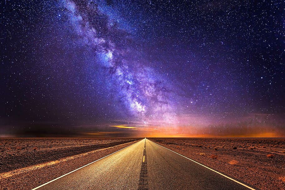 jalan, jalan raya, bima sakti, langit, bintang, perjalanan, liburan, jauh, mimpi, dunia mimpi