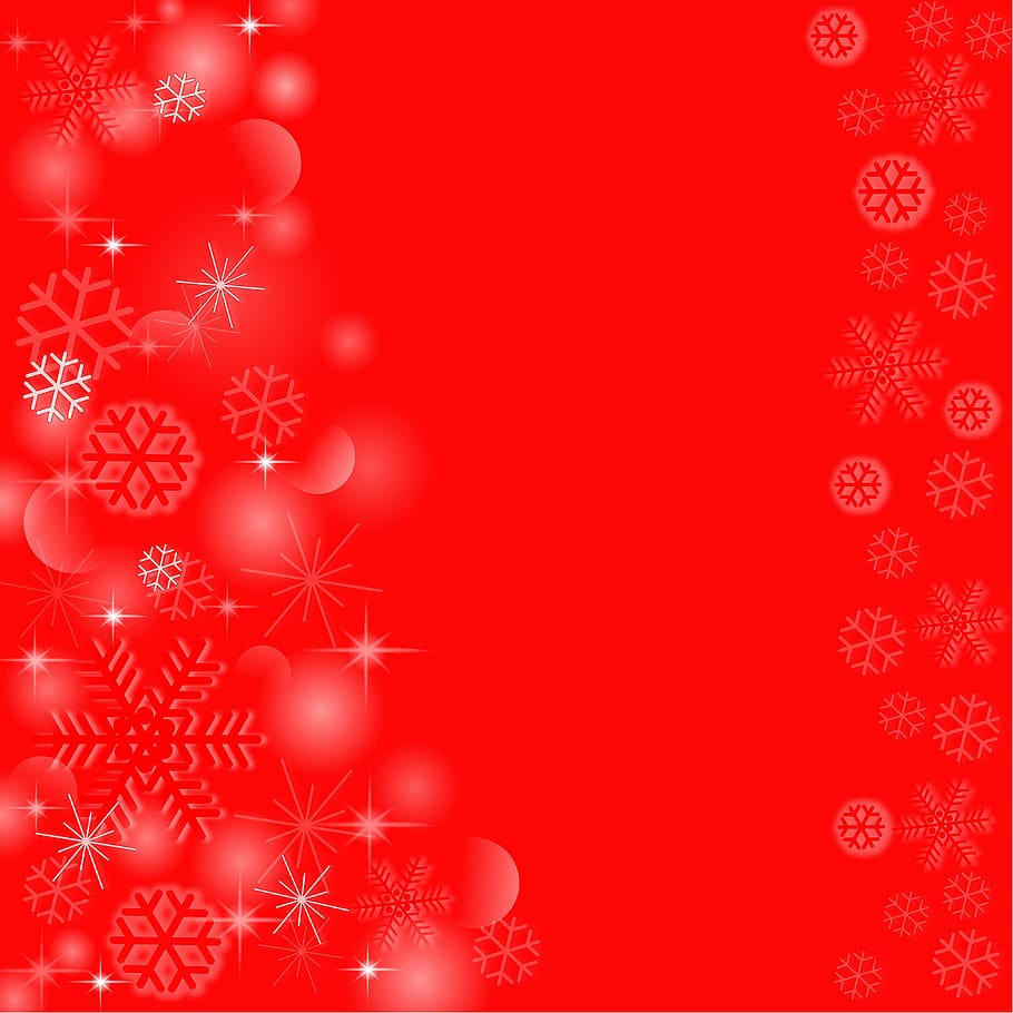 latar belakang, merah, kepingan salju, latar belakang merah, dekorasi, bingkai, dekoratif, templat, natal, liburan