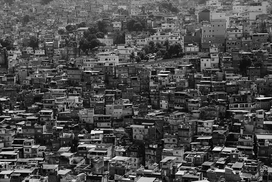 city, urban, slum, favela, buildings, houses, residential, area, closely, cropped