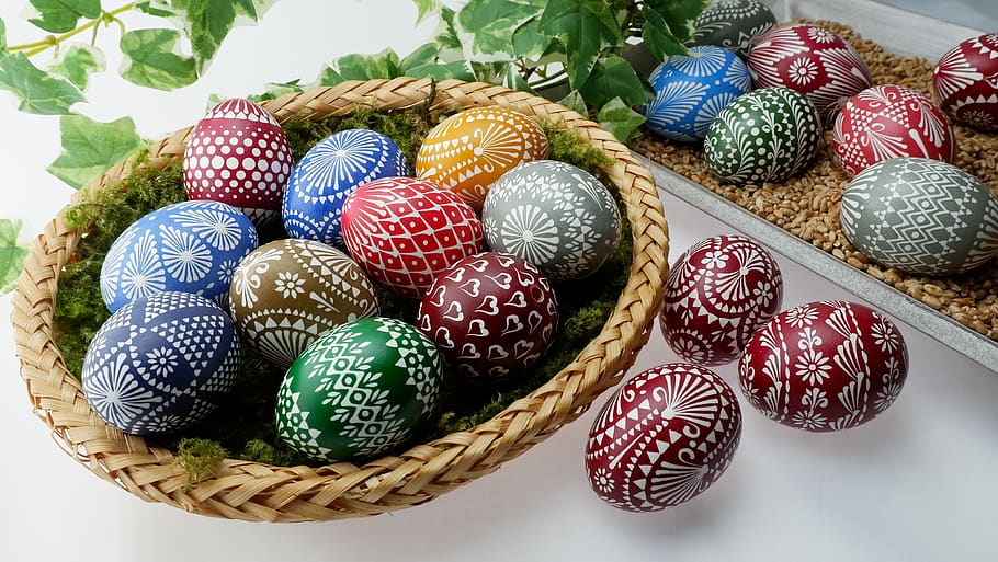sorbian easter eggs, easter eggs, easter egg, easter decoration, wax technique, happy easter, spring, painted eggs, customs, colorful