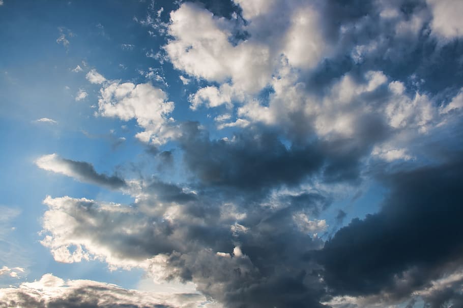 blue, cloud, cloudy, dark, day, sky, weather, white, clouds, dramatic