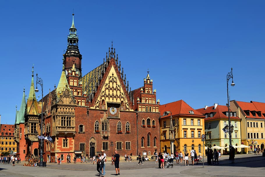 poland, wroclaw, architecture, building, europe, tourism, historic, city hall, sightseeing, building exterior