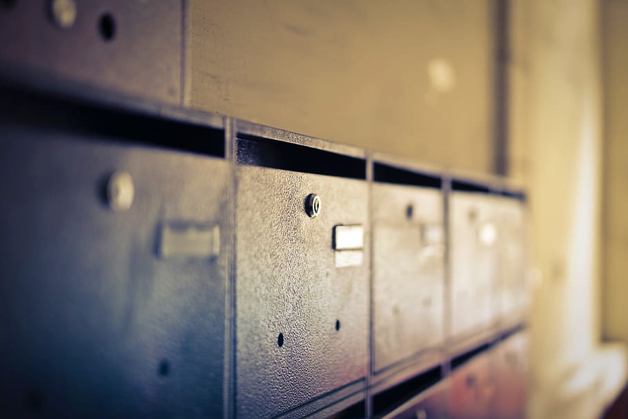 pigeon hole mailboxes, bokeh effect, antique, apartment, box, letter, office, old, post, background