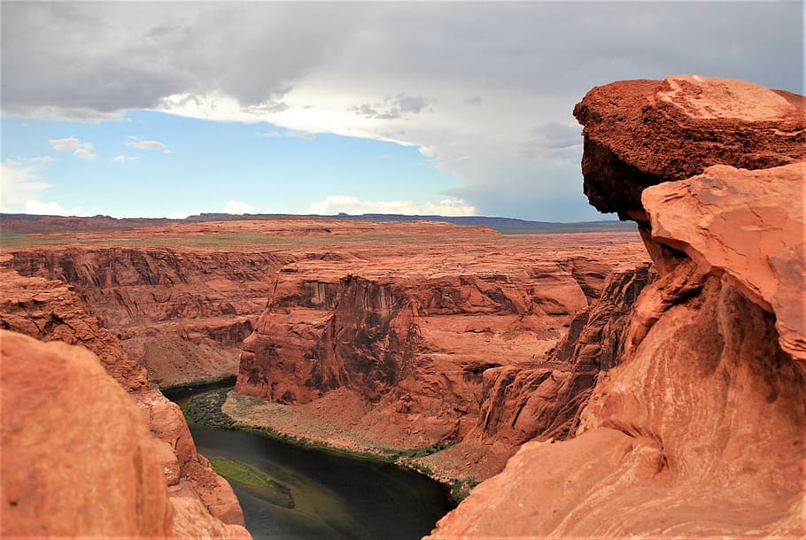 horseshoe bend, colorado, page, arizona, usa, gorge, desert, dry, river, rock