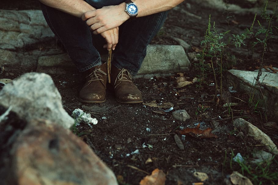 boots, people, nature, ground, dirt, soil, rocks, outdoors, low section, human body part