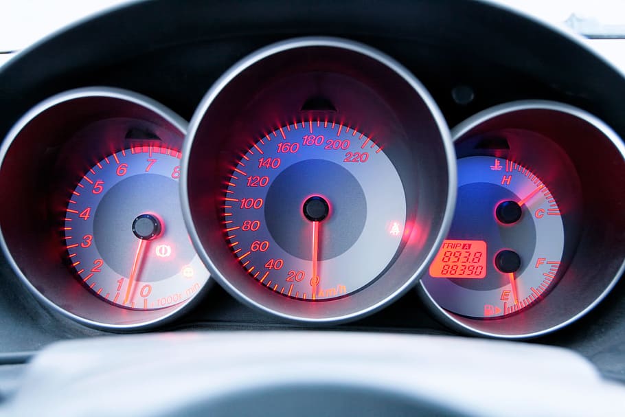 car, detail, closeup, tachometer, rpm, horizontal, measurement, vehicle, equipment, Speedometer