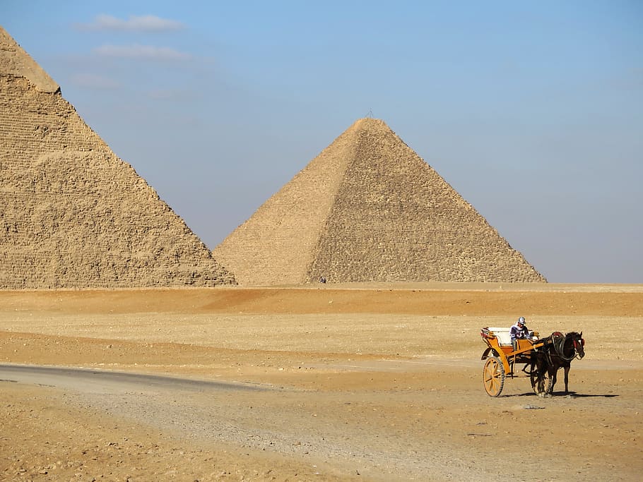 pirámide, desierto, camello, faraónico, arena, tumba, viajar, seco, turismo, mausoleo