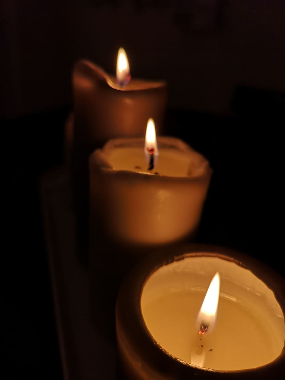 candles, candle, candlelight, romance, memorial candle, gloomy, dark, flame, fire, burning