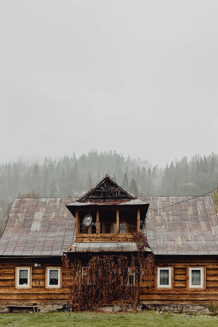 tua, kayu, rumah, gunung, musim gugur, rumah kayu, rumah tua, kabin, gudang, Poronin