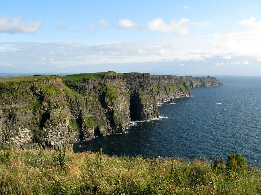 Irlanda, acantilados, moher, costa, paisaje, belleza en la naturaleza, agua, mar, paisajes: naturaleza, cielo