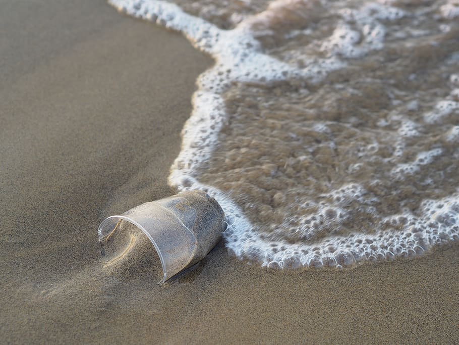 water, sea, sand, plastic, pollution, ocean, beach, vacations, nature, coast