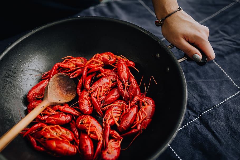 lobster rebus, hewan, makanan, memasak, makan malam, merah, lobster, rebus, dimasak, crawfish