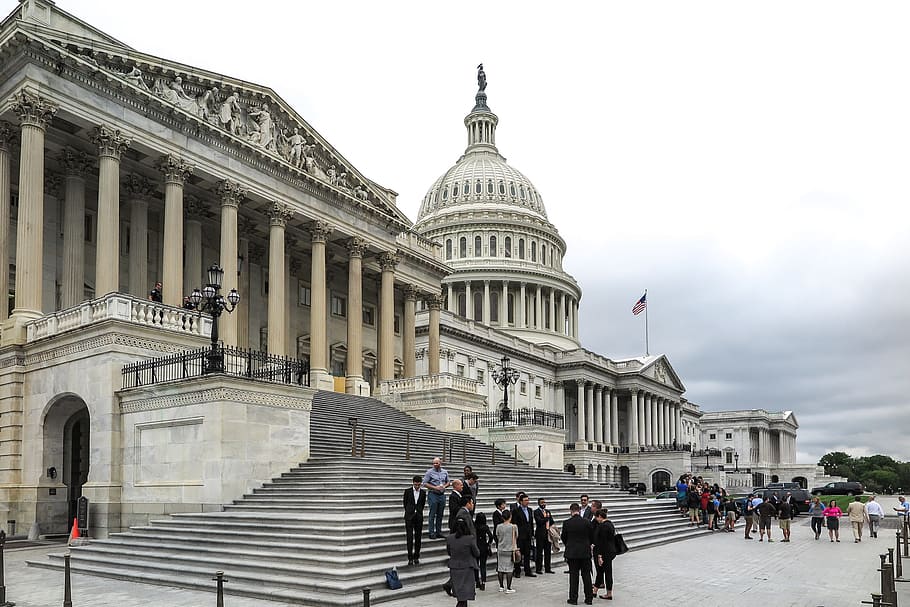 steps, us, senate, house, representatives., america, american, architecture, blue, bright